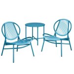 Ensemble table chaise de jardin - songmics - acapulco - bleu lac - contemporain - ext�rieur