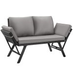 Canapé de jardin - tectake - fauteuil lounge dextérieur en rotin sintra modulable 2 en 1 157 x 61 x 89 ... Canapé de jardin - tectake - fauteuil lounge dextérieur en rotin sintra modulable 2 en 1 157 x 61 x 89 ...
