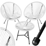 Ensemble table et chaise de jardin - tectake - salon ext�rieur santana r�sistant aux uvs et intemp�ries ...