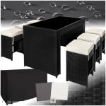 Ensemble table chaise de jardin - tectake - salon de jardin ibiza 6 places avec 2 sets de housses de ...