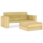 Vidaxl salon de jardin 3 pcs bois de pin impr�gn�