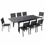 Ensemble table de jardin en aluminium avec 8 chaises - oviala