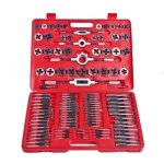 Ensemble de tarauds et fili�res - vidaxl - 111 pcs - acier au carbone - mallette de transport