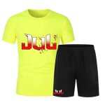 Ensemble tee shirt et short jul personnalisé enfant jaune - - jaune Ensemble tee shirt et short jul personnalisé enfant jaune - - jaune
