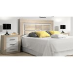 Ensemble de tte de lit + 2 chevets coloris chne cambrian blanc