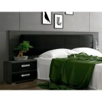 Ensemble tte de lit + 2 table de chevets coloris chne cendr graphite