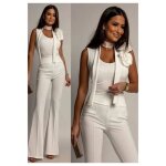 Ensemble top pantalon blanc femme