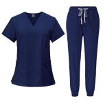 Ensemble uniformes unisexe blouse - uniforme mdical avec haut et pantalon bleu cariben