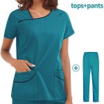 Ensemble uniformes unisexe blouse - uniforme médical avec haut et pantalon bleu des mers du sud Ensemble uniformes unisexe blouse - uniforme médical avec haut et pantalon bleu des mers du sud