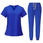 Ensemble uniformes unisexe blouse - uniforme m�dical avec haut et pantalon bleu paon