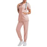 Ensemble uniformes unisexe blouse - rose - tenue mdicale avec haut et pantalon
