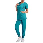 Ensemble uniformes unisexe blouse - vert - tenue mdicale avec haut et pantalon