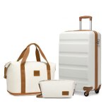 Ensemble de valise 55x38x20cm abs bagage valise rigide lgere  4 roulettes valises de voyage + sac cabine ...