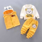 Ensemble veste à capuche haut pantalon pour bébé - marque - jaune - tissu de haute qualité Ensemble veste à capuche haut pantalon pour bébé - marque - jaune - tissu de haute qualité