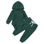 Ensemble de vêtements bébé coton côtelé unisexe automne hiver vert - amzbarley Ensemble de vêtements bébé coton côtelé unisexe automne hiver vert - amzbarley