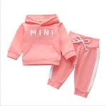 Ensemble de vtement pour bb fille garon haut tops sweat  capuche manche longue imprim lettre + ...