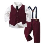 Ensemble de vtement bb garon 3 pices en coton 9 mois  10 ans pour mariage crmonie manches longues ...