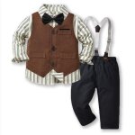 Ensemble de vtement bb garon 3 pices en coton 9 mois  10 ans pour mariage crmonie manches longues ...