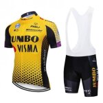 Ensemble de v�tement de cyclisme homme manches courtes + cuissard � v�lo gel jaune - respirant - vtt