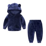 Ensemble de vtements dautomne et dhiver 2 pices pour garons et filles costume de sport mignon bleu ...