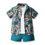 Ensemble de vetement enfant garcon - vert / blanc