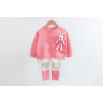Ensembles de vtements pour fille lapin de dessin anim t - shirt et pantalon costume de vacances rose ...