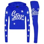 Ensemble de vtements - filles - t - shirt court  capuche et legging - imprim toile - 7 - 13 ans - ...