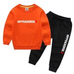 Ensemble v�tement gar�on - marque - pull et pantalon - taille elastique - printemps et automne - orange ...