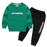 Ensemble v�tement gar�on - pull et pantalon - taille elastique - vert - manches longues - multisport