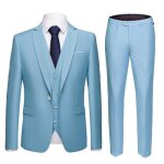 Ensemble de vtements homme bleu clair 3 pices (costume + pantalon de costume + gilet) robe de marie ...