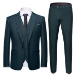 Ensemble de v�tements homme grande taille vert fonce 3 pi�ces (costume + pantalon de costume + gilet) ...