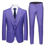 Ensemble de v�tements homme grande taille violet clair 3 pi�ces (costume + pantalon de costume + gilet) ...