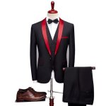 Ensemble de v�tements homme noir grande taille 3 pi�ces (costume + pantalon de costume + gilet) robe ...