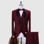 Ensemble de v�tements homme rouge grande taille 3 pi�ces (costume + pantalon de costume + gilet) robe ...