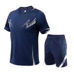 Ensemble vetement homme t - shirt  manches courtes imprim et short 2 pieces avec poche respirant jogging ...