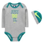 Ensemble vêtements naissance nike bébé body et bonnet gris et vert Ensemble vêtements naissance nike bébé body et bonnet gris et vert