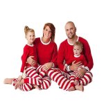 Ensemble de vtements de nol pour enfant - coupe slim - motif jacquard lan vintage - rouge / bleu