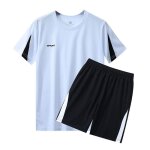 Ensemble de vetement sport 2 pièces homme - maillot de football séchage rapide respirant - blanc Ensemble de vetement sport 2 pièces homme - maillot de football séchage rapide respirant - blanc