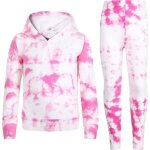 Ensemble de v�tements de sport pour filles - tie dye rose - �ge 5 - 13 ans