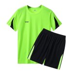 Ensemble de vetement sport homme - maillot de football séchage rapide respirant - vert Ensemble de vetement sport homme - maillot de football séchage rapide respirant - vert