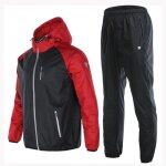 Ensemble de vêtement de sudation homme a capuche - rouge - coupe - vent et imperméable - manches longues ... Ensemble de vêtement de sudation homme a capuche - rouge - coupe - vent et imperméable - manches longues ...