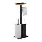 Relaxdays brosse wc et drouleur papier design moderne avec support pour portable hlp 73 x 25 x 20 cm ...