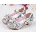 Eozy ballerine  talon haute fille enfant chaussure de princesse paillette n?ud papillon mode noble anti ...