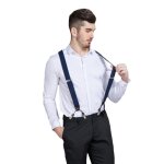 Eozy bretelles homme avec 6 clips bretelle de pantalon lastique y - forme ajustable