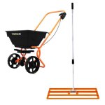 �pandeur rotatif & niveleur de pelouse 100 cm (orange) r�teau de nivellement saleuse fertiliseur