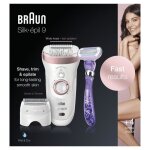 Epilateur lectrique braun silk - pil 9 9 / 870 sensosmart - 7 accessoires - wet & dry - or et rose
