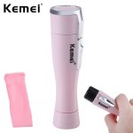 pilateur lectrique sans fil pour femme kemei - corps pieds jambes bras aisselle visage - rose