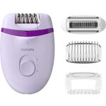 Epilateur philips bre275 - 00 satinelle essential avec lumire intgre et 4 accessoires - violet