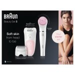 Epilateur sans fil braun se 5875 - 2 vitesses - grip anti - glisse - face spa - blanc