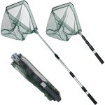 puisette de pche pliable - kakoo - filet triangulaire - nylon - noir - adulte - mixte - pche